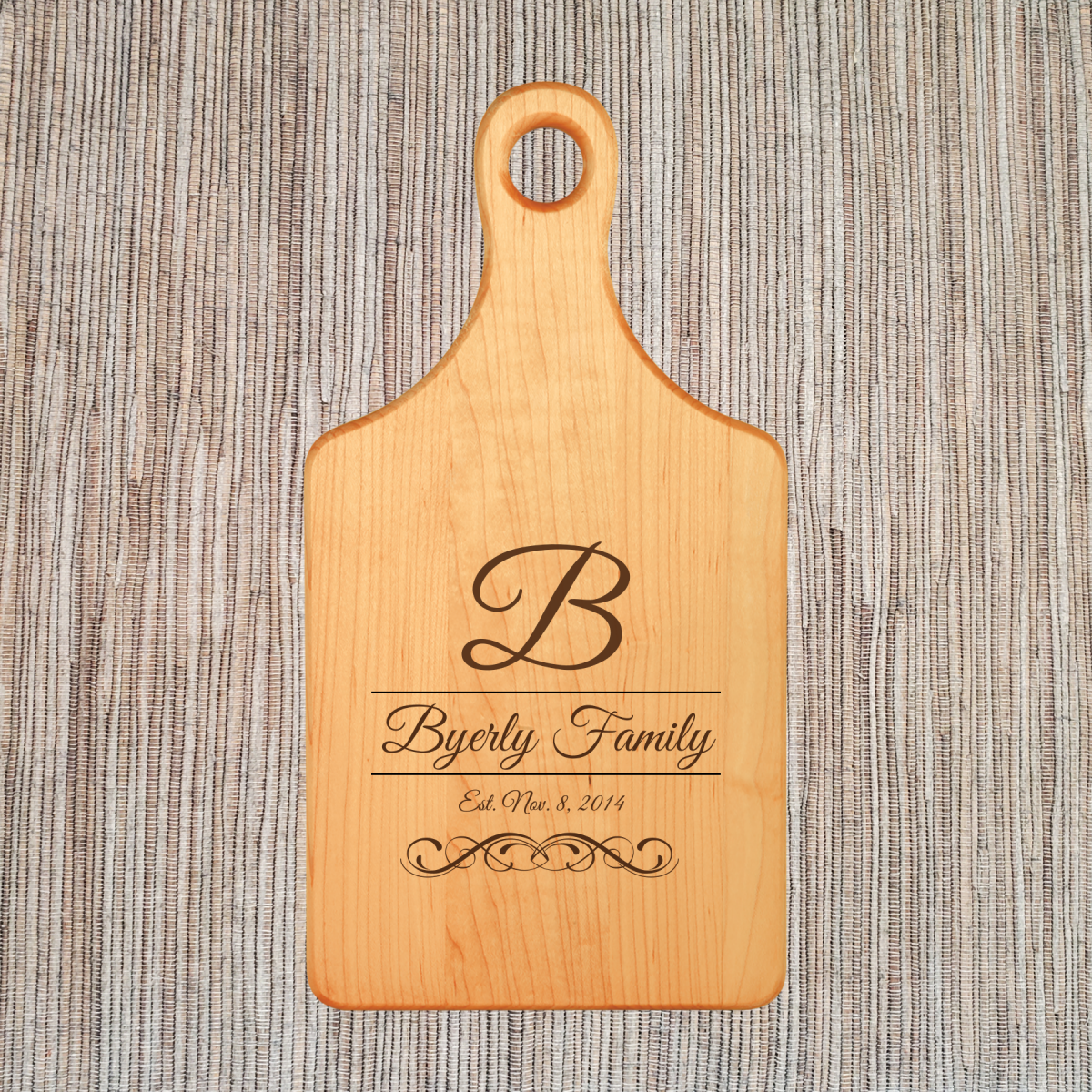 Personalized Paddle Style Cutting Boards with Handles - Image 6