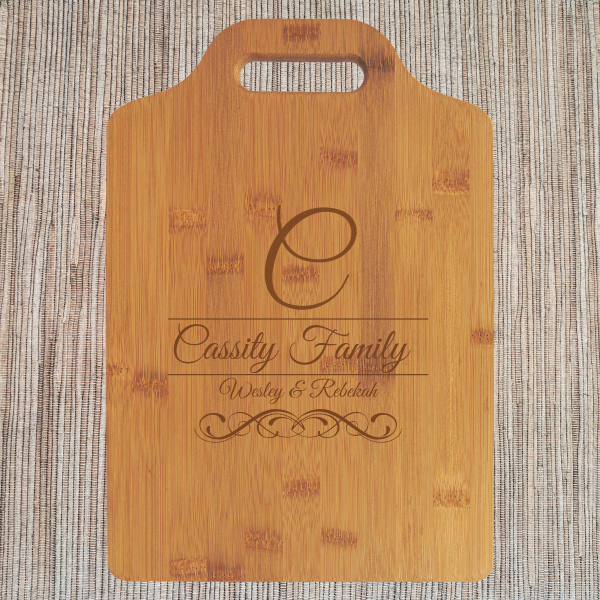 Alternative view of Personalized Bamboo Cutting Boards with Extended Handles