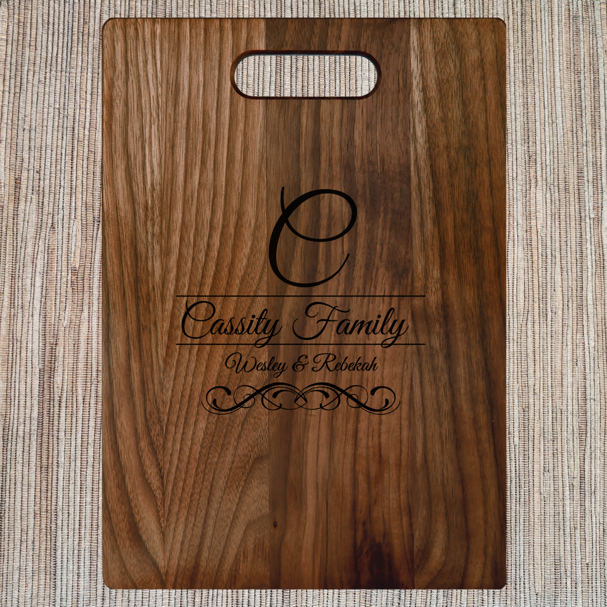 Personalized Walnut Cutting Boards with Handles - Image 8