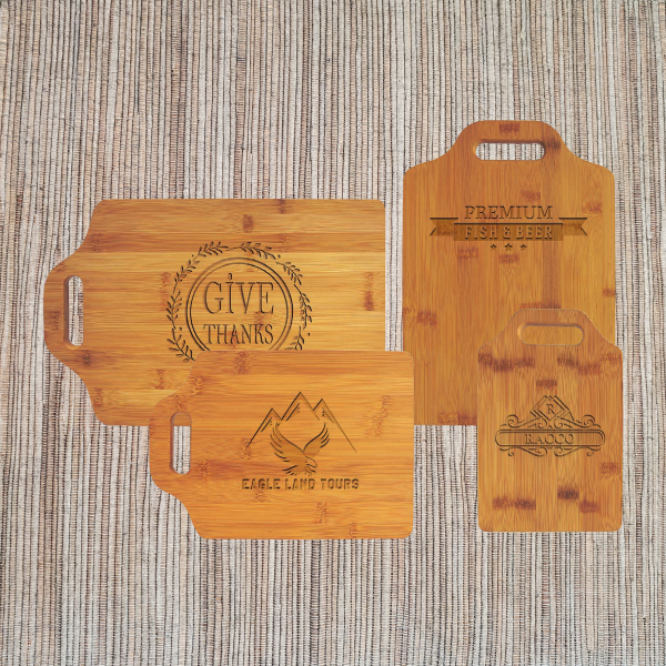 Personalized Bamboo Cutting Boards with Extended Handles