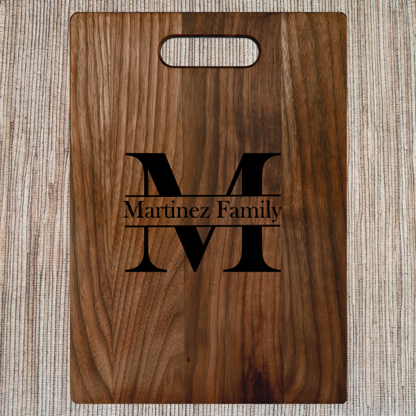 Alternative view of Personalized Walnut Cutting Boards with Handles