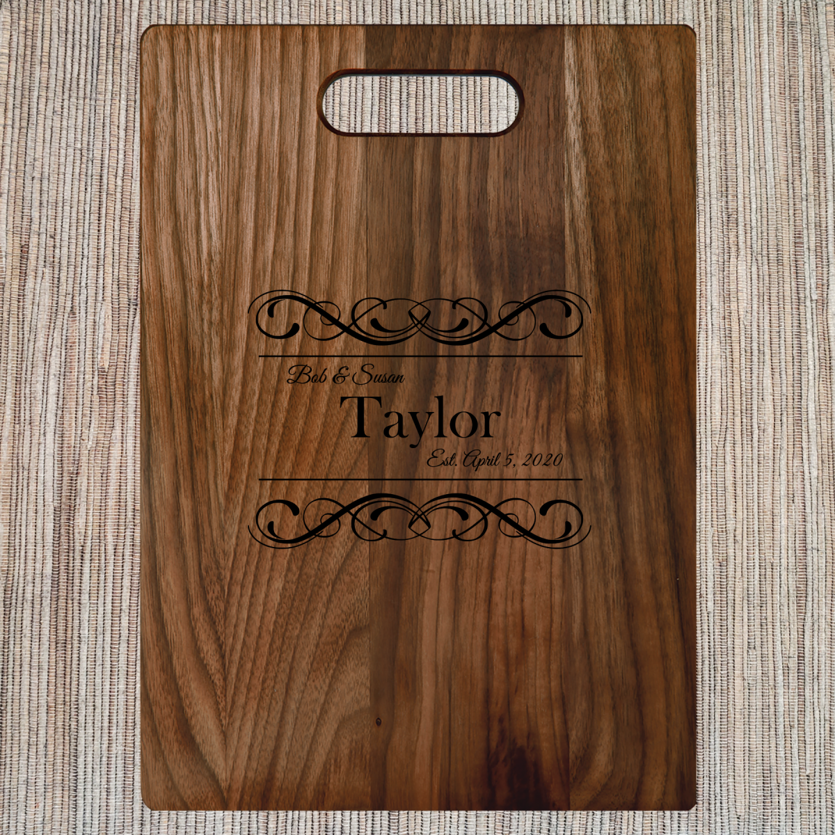 Personalized Walnut Cutting Boards with Handles - Image 4