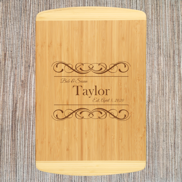Alternative view of Personalized Two Tone Bamboo Cutting Boards
