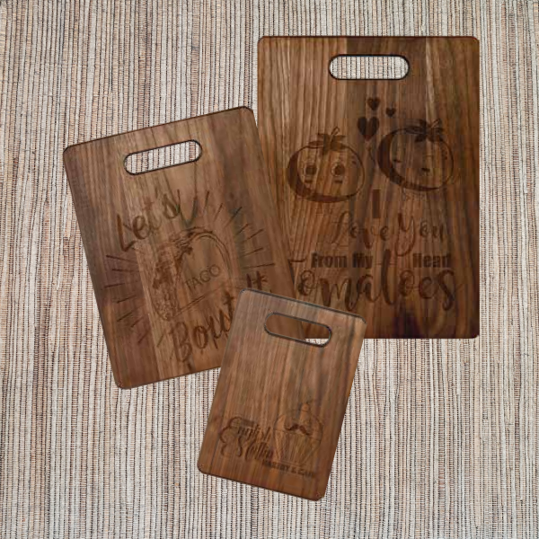 Personalized Walnut Cutting Boards with Handles
