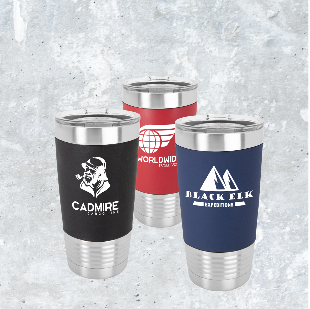 20 oz. Stainless Steel Tumblers with Silicone Grip