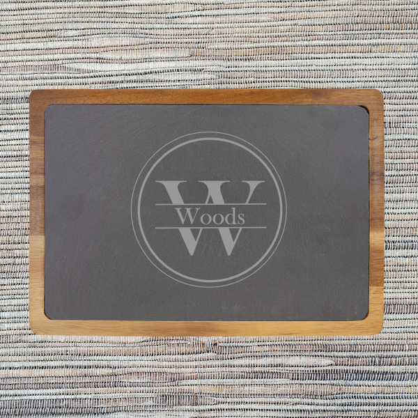 Alternative view of Acacia Wood & Slate Cutting/Serving Board (077SLT)