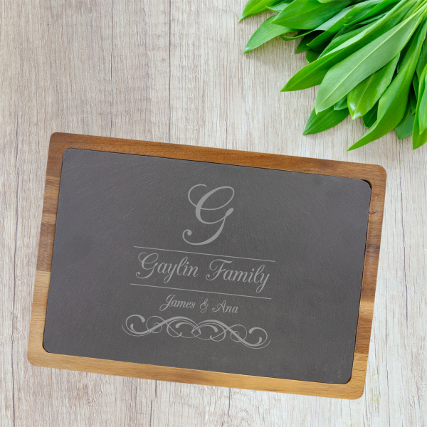 Acacia Wood & Slate Cutting/Serving Board (077SLT)