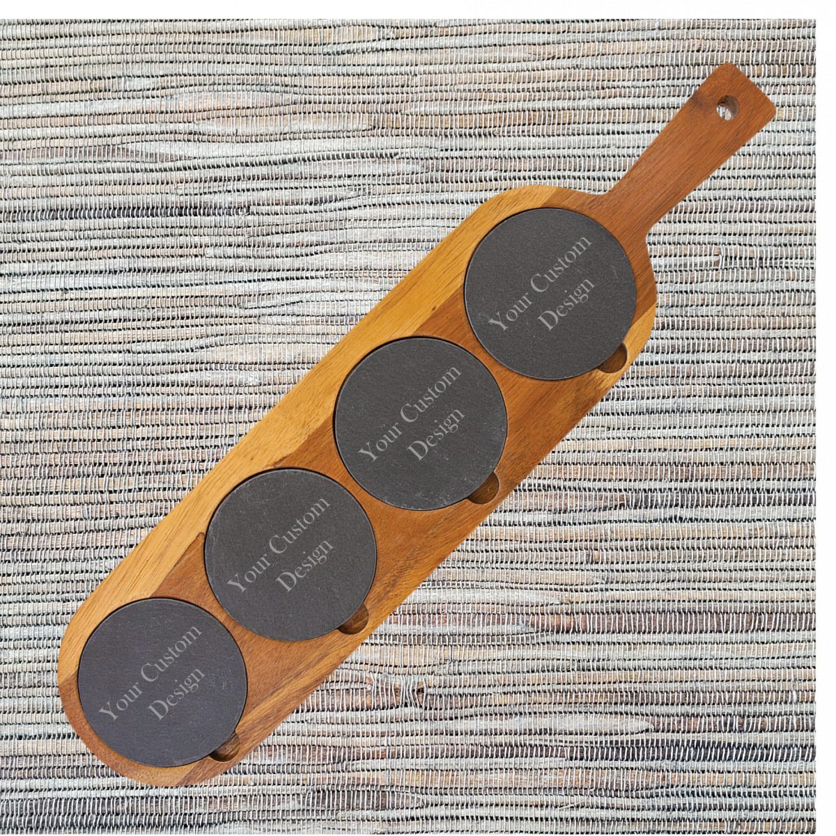 Acacia Wood/Slate Serving Board & Coaster Set - Image 11
