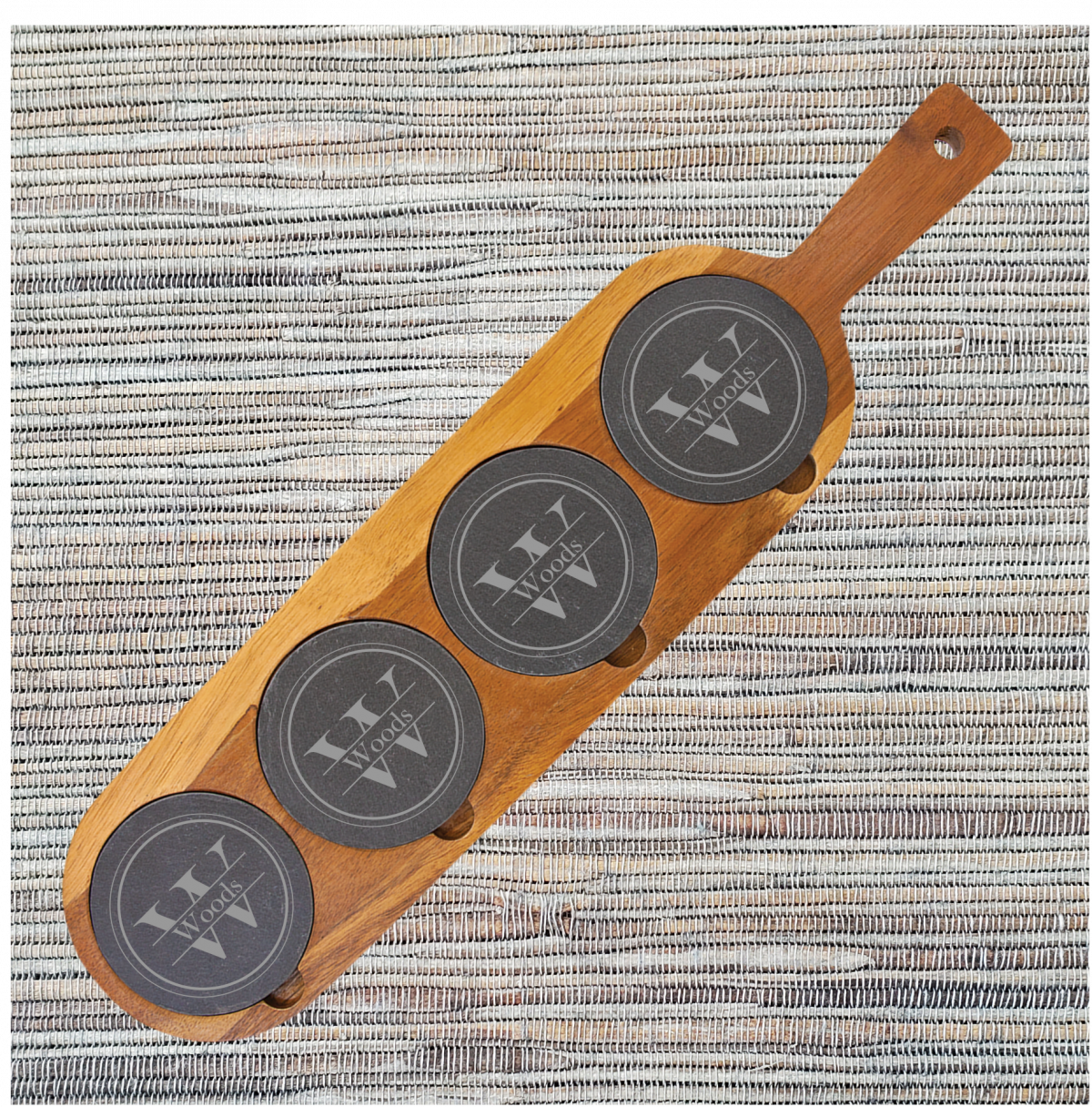 Acacia Wood/Slate Serving Board & Coaster Set - Image 10