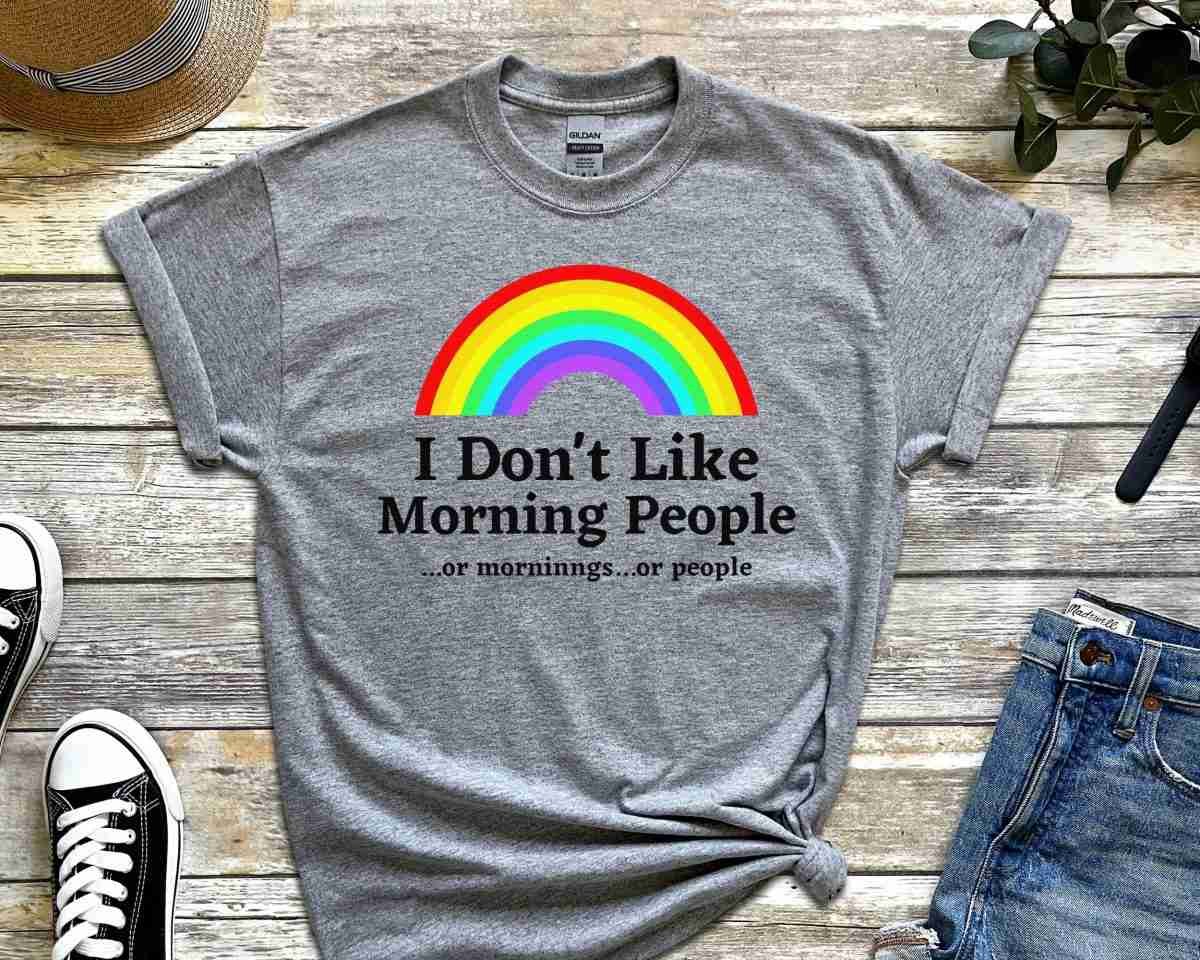 I Don't Like Morning People T-Shirt - Image 2